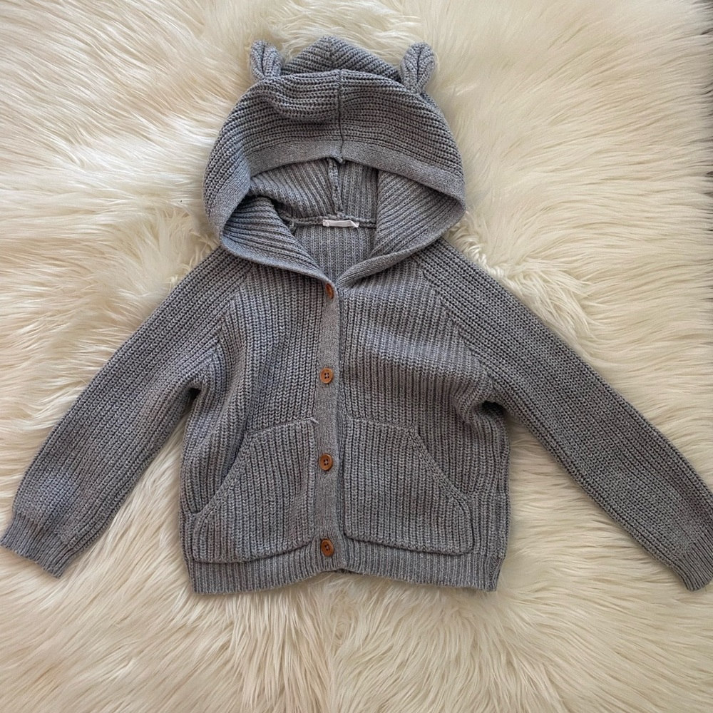 Jamie Kay Gray Knit Hooded Jacket